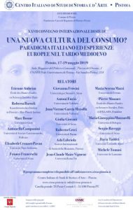 XXVII Convegno Internazionale di studi - Una nuova cultura del consumo? @ Sala maggiore del Palazzo Comunale e UNISER Polo Universitario di Pistoia